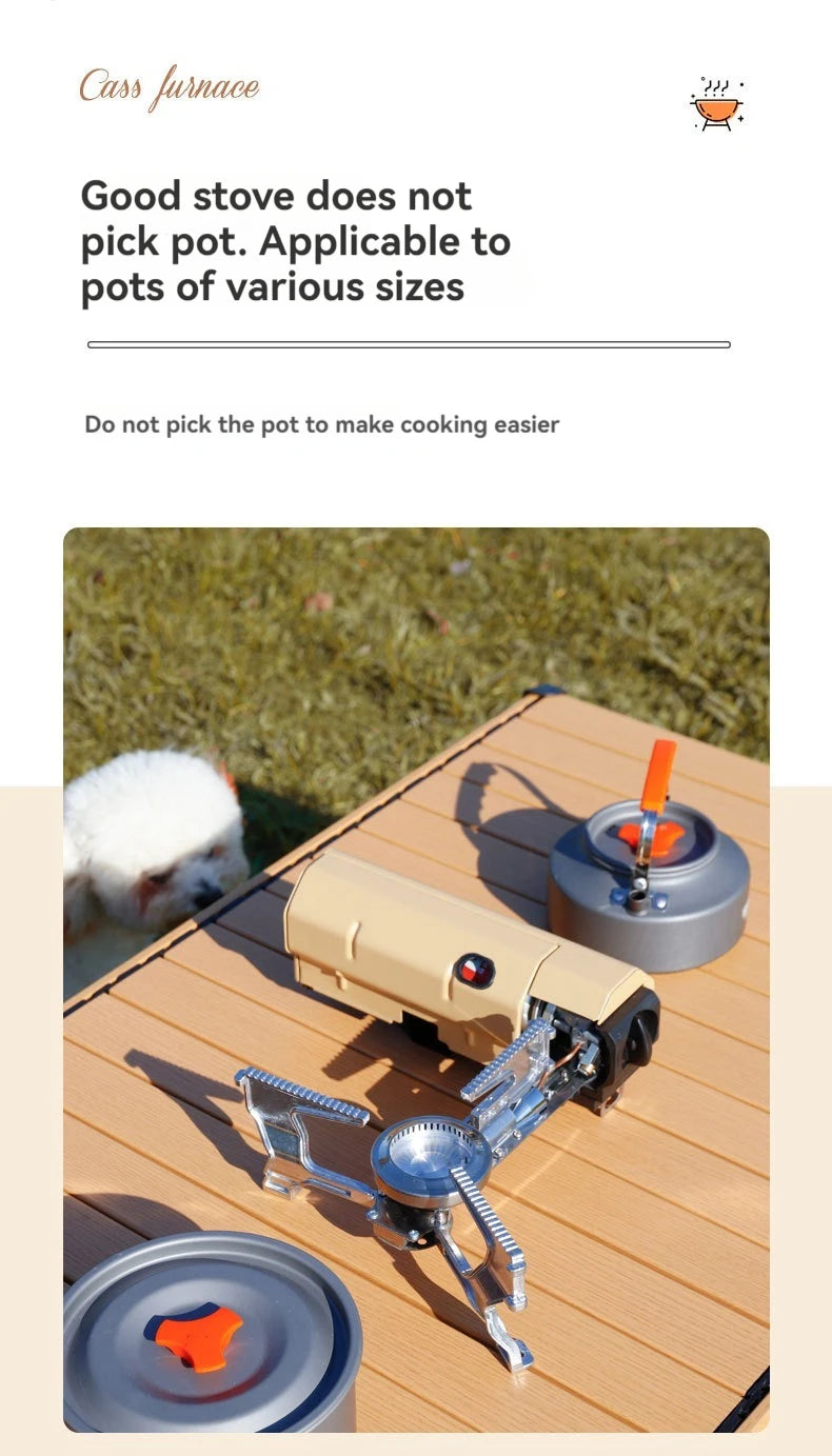 2600W Portable Folding Stove Camping Gas Stove Outdoor Hiking BBQ Travel Cooking Grill Cooker Cassette Gas Burner