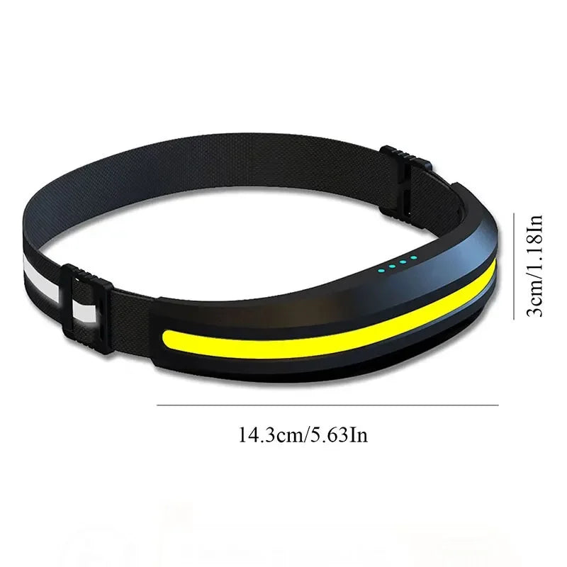 Portable COB Headlamp Rechargeable Red and White Light Work Light Outdoor Camping Night Running Floodlight Fishing Headlight