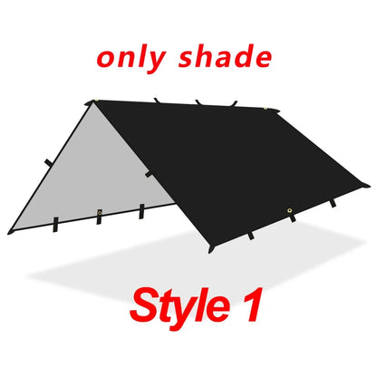 19 Hang Point Tarp Waterpoof Survival Bushcraft Sun Shelter Beach Shade Tent Outdoor Canopy Backpacking Tourist Awning 4x4 3x3m