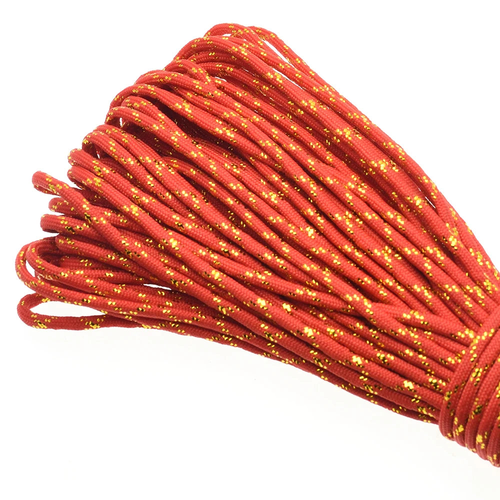 Gold & Silver 550 Paracord – Type III, 100ft, 19 Colors