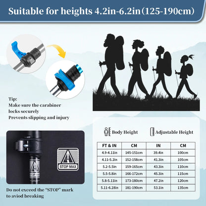Naturehike Hiking Poles Three Sections Of Aluminum Pole For Mountaineering Hiking Skiing Travel Poles Climbing Trekking Pole