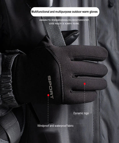 Autumn and Winter Touchscreen Men's and Women's Warm Gloves Plush Outdoor Sports Windproof and Cold Proof Cycling Gloves