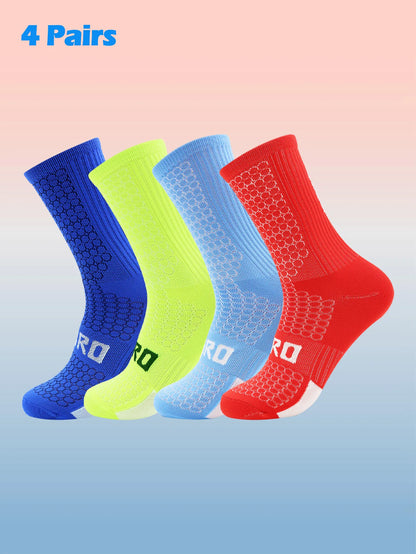 4 Packs Sports Cycling Socks Colorful Anti Smell Ankle Running Athletic Socks, Suitable for Cycling, Running, Hiking Sport, Gym,