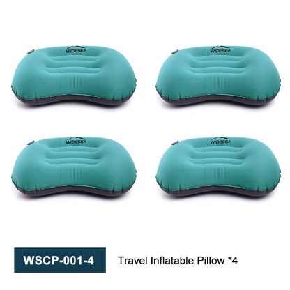 Widesea Portable Inflatable Pillow Camping Equipment Compressible Folding Air Cushion Outdoor Protective Tourism Sleeping Gear