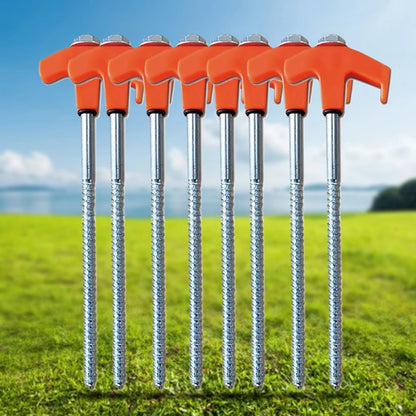 8/24Pcs Camping Pegs Drill In with Hex Socket Stakes Ground Anchors Camping Stakes Tent Ground Nail Screw in Camping Tent Pegs