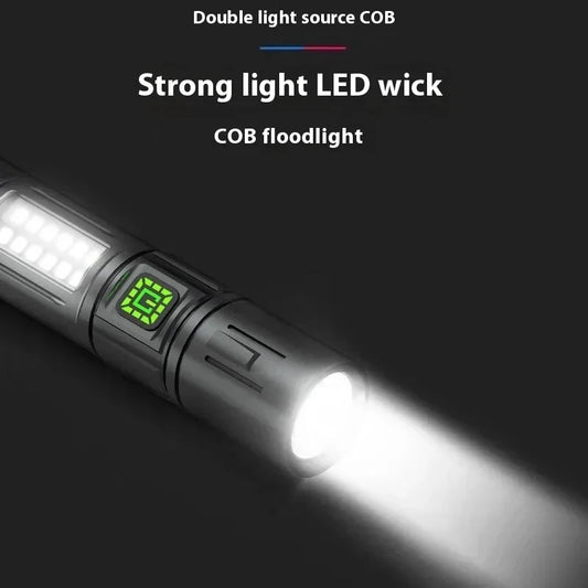 High Power Rechargeable LED Flashlight Strong Torch with Battery for Fishing Hunting Camping Lantern