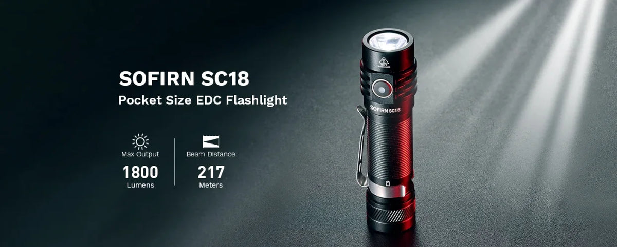 SOFIRN SC18 1800lm SST40 LED 18650 Torch TIR Optics Lens EDC Flashlight USB C Rechargeable Lantern