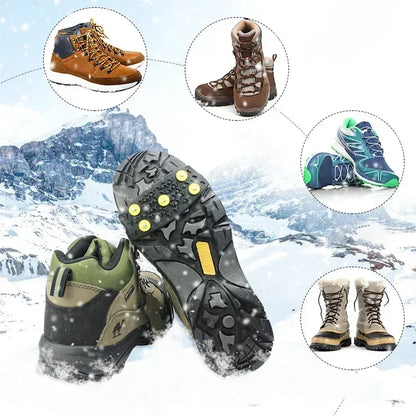2pcs 5 Teeth Snow Ice Claw Climbing Anti Slip Spikes Grips Crampon Cleats Sport Shoes Cover for Women Men Boots Cover