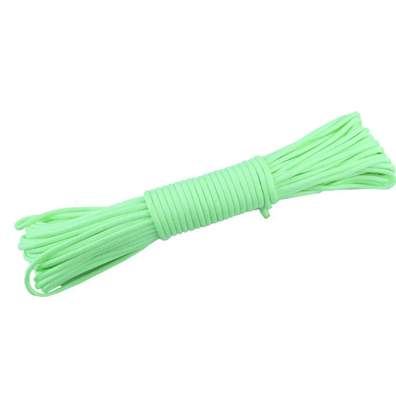 Glow in The Dark Luminous Paracord Rope 9 Strands 4mm Nylon 550 Tent Cord Parachute Camping Bundle Lanyard Survival EDC