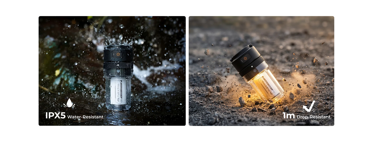 FLEXTAIL ZERO LANTERN - 56g Ultralight 2-in-1 Camping Light, 300LM Bright LED, IPX5 Waterproof for Hiking Camping