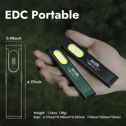 WARSUN T7 LED Torch Portable Mini Flashlight 800LM Rechargeable Pocket Light Magnetic Base Clip Work Light Hiking Fishing EDC