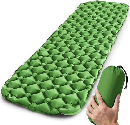 Outdoor Sleeping Pad Camping Inflatable Mattress Ultralight Air Cushion Travel Mat Folding Bed No Headrest For Travel Hiking
