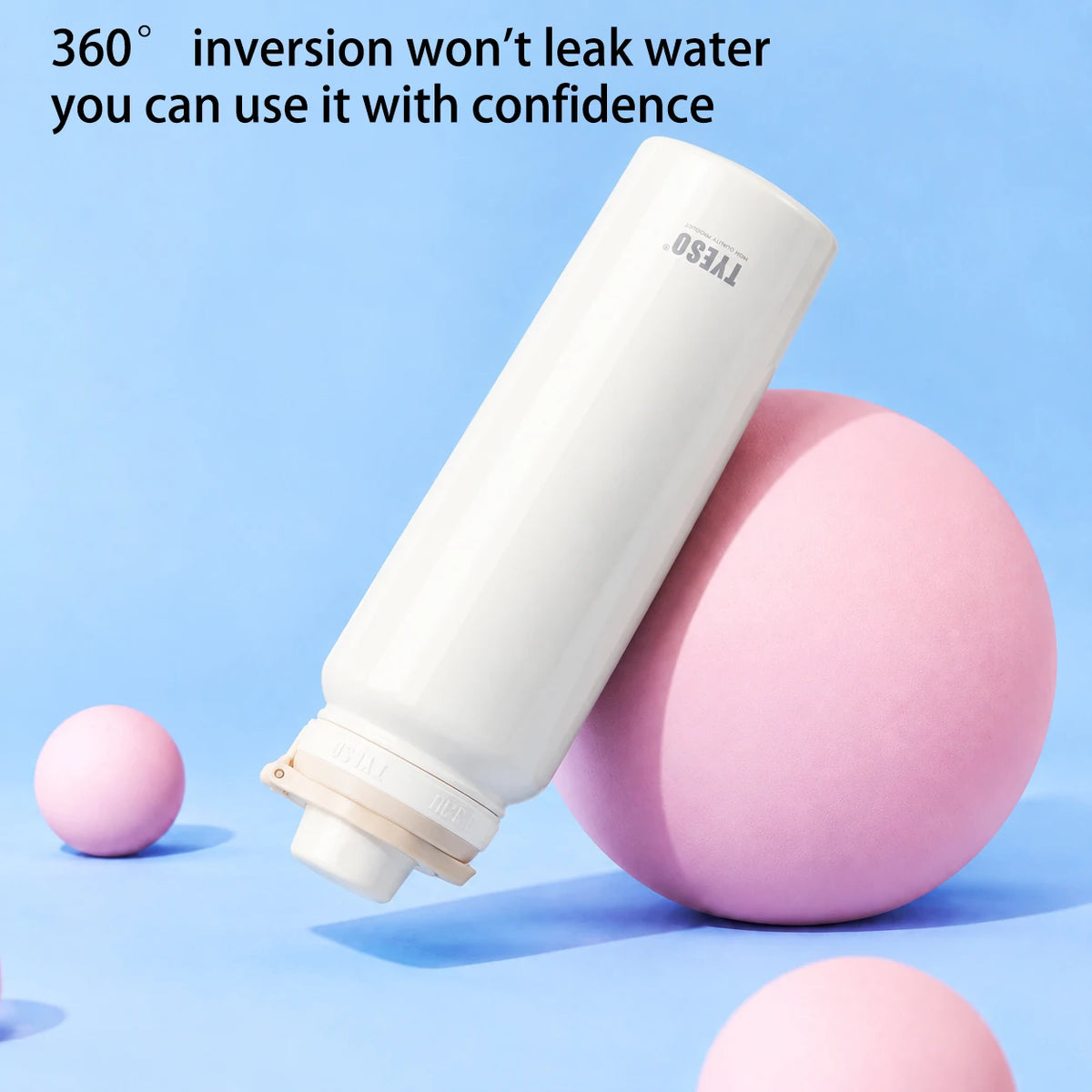 TYESO Stainless Steel Thermal Water Bottle Portable Tumbler Sport Vacuum Flask Keeps Cold and Heat Thermal Mug Car Insulated Cup
