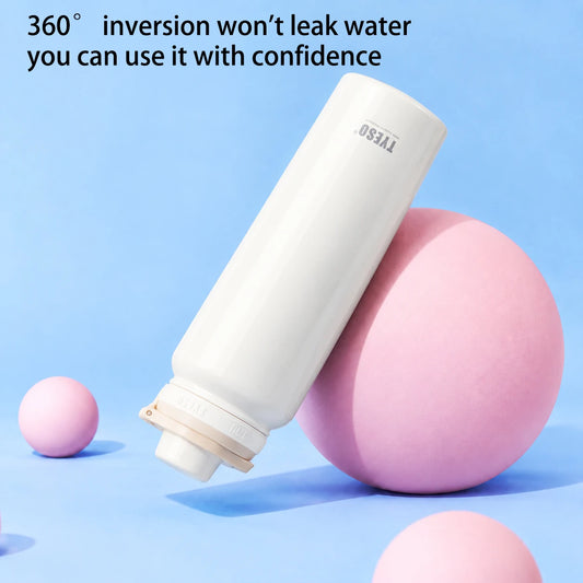 TYESO Stainless Steel Thermal Water Bottle Portable Tumbler Sport Vacuum Flask Keeps Cold and Heat Thermal Mug Car Insulated Cup