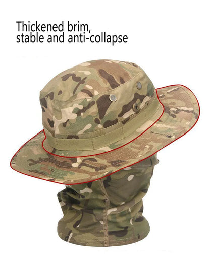 Women Men Hiking Fishing Boonie Hat Outdoor Sport Sun UV Protection Neck Face Camouflage Adjustable Bucket Caps and Mask