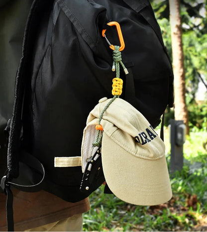 Quick-Release Paracord Water Bottle Hang Buckle Carabiner Portable Clip Multifunctional Hook for Outdoor Hiking Backpack