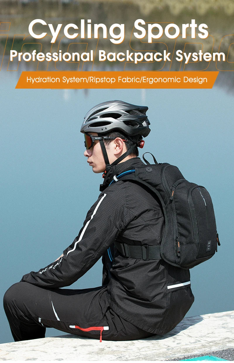 WEST BIKING 10L Ultralight Cycling Backpack Ergonomic Strap Reflective Bicycle Bag With Water Bag Traveling Hiking Cycling Bag