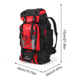 80L Mountaineering Backpack Hiking Camping Trekking Bag Rucksack WithAdjustable Strap Outdoor Fishing Backpack Climbing Rucksack