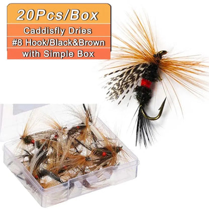 Dragonfly and Caddis Dry Flies (5/10/20 Pack)