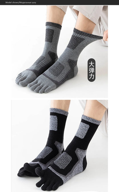 5 Pairs Toe Sport Short Socks Man Thick Compression Mesh Endurable Fitness Bike Run Outdoor Basketball Travel 5 Finger Socks