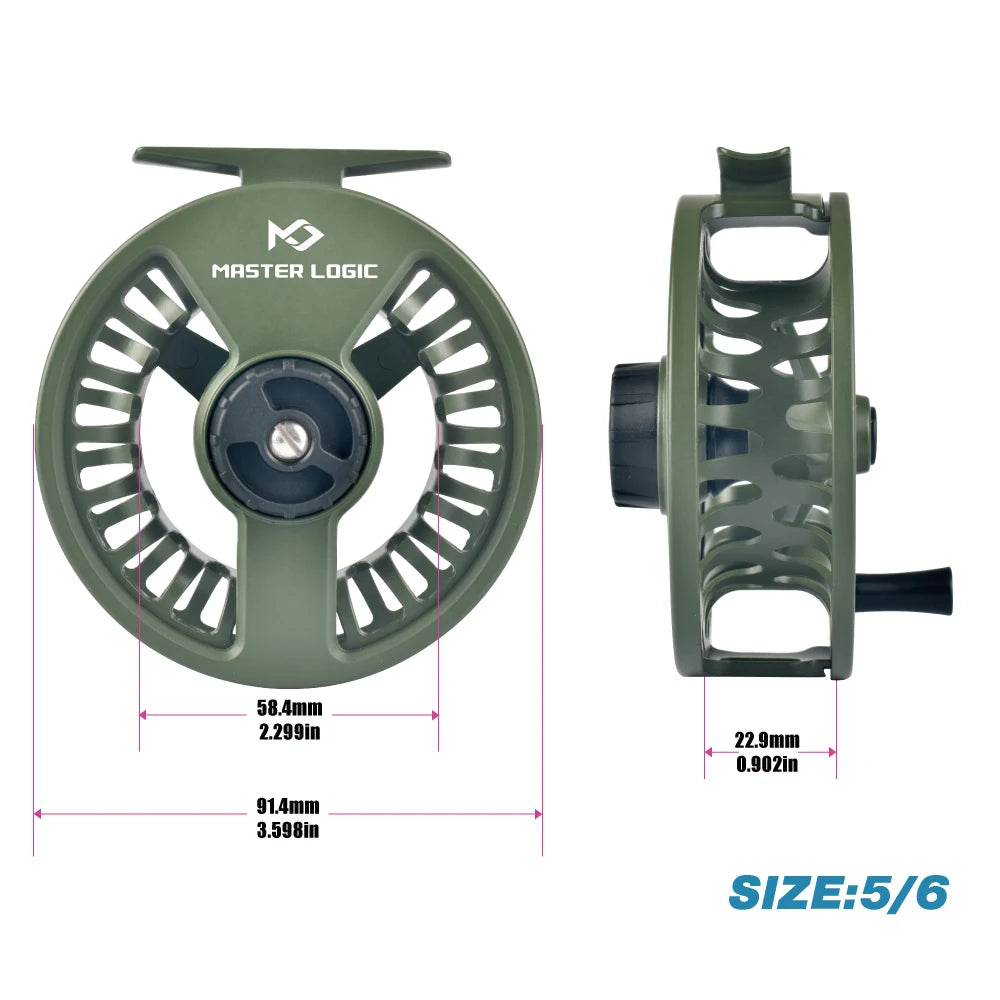 Master Logic 5/6WT Large Arbor Fly Reel