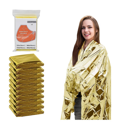 4pcs Emergency  Blanket Foil Space Blanket Designed for NASA Body Warmer Outdoor First Aid Camping Hiking Travel