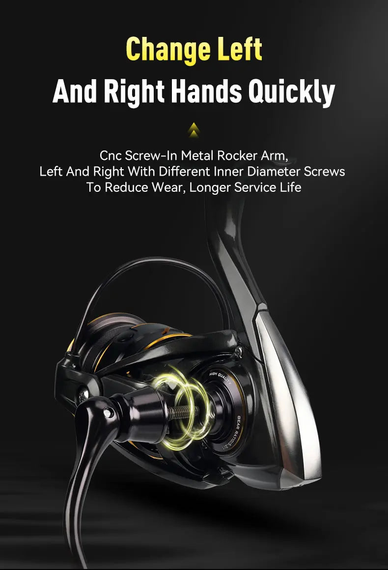 Kingdom Micro Fly Pro Spinning Fishing Reel 800-3000 Ultra Light 8+1 BB 7KG Max Drag 5.2:1/6.2:1 Gear Ratio Freshwater Saltwater