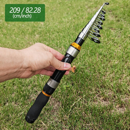 JOSBY Telescopic Fishing Rod Spinning Fly Carp Feeder Fiber Pesca 2.3M 2.1M 1.5M Mini Travel Rod Reel Seat Portable Ultra Short