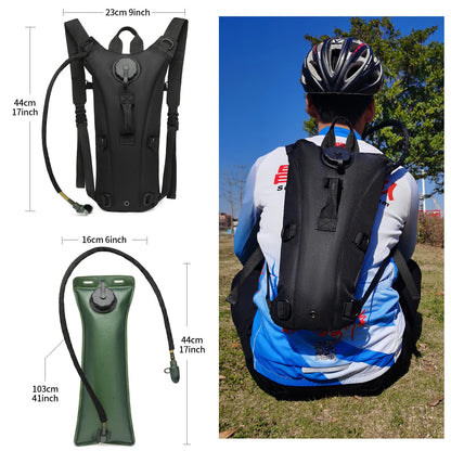 Tactical Water Hydration Pack - Military Class Camel Backpack with 3L Leakproof Water Bladder for Running, Jogging, Cycling