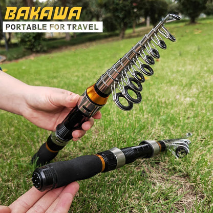 JOSBY Telescopic Fishing Rod Spinning Fly Carp Feeder Fiber Pesca 2.3M 2.1M 1.5M Mini Travel Rod Reel Seat Portable Ultra Short