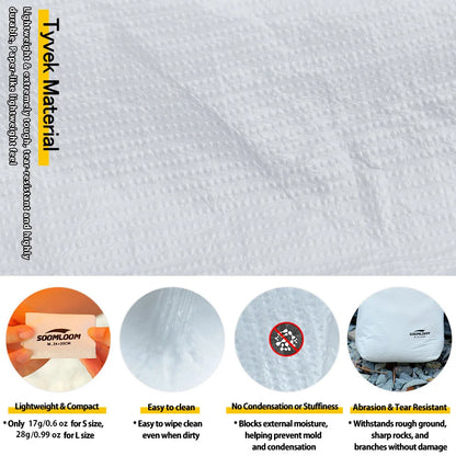 Soomloom Tyvek Storage Bag Set, Ultralight Tear-Resistant Organizer Bags for Hiking Camping Gear, Clothing Dust Sack