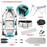 2.0–3.6m Inflatable Boat with Air Deck & Slat Bottom | Heavy-Duty PVC 3-Layer Fishing & Kayak Dinghy Set