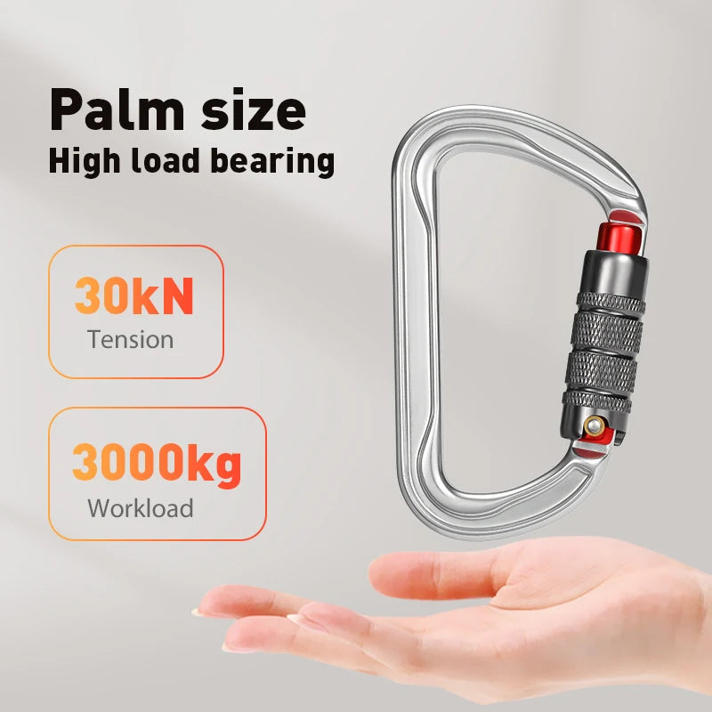 CLIWIZ 30kN Aluminum Safty Climbing Snap Hook New Good Quality H Section D-Twist Carabiner Snap Hook CE/UIAA