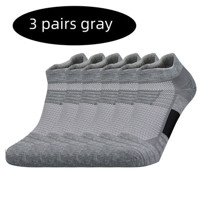 3 Pairs Sports Socks Men Women Short Running Socks Performance Ankle Cushion Wear-resistant Anti Slip Basketball Casual Socks
