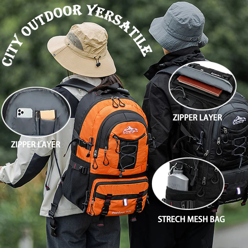 Travel backpack 40L waterproof lightweight outdoor hiking, men's and women's camping backpack