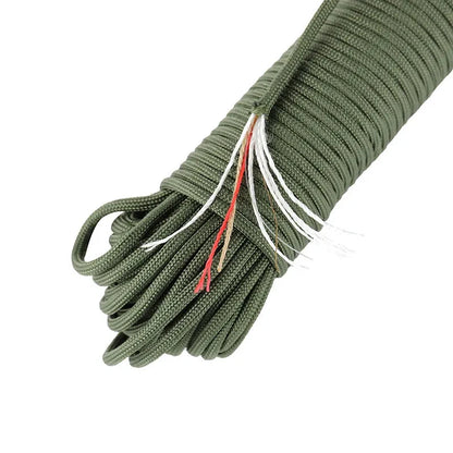 6 Kindling 550 25/100FT 10-Core Paracord 4mm Outdoor Camping Survival Tool Fit PE Fire Rope Fishing Cotton Line Parachute Hiking