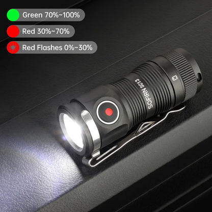 Sofirn Mini SC13 SST40 LED 1300lm Tactical 18350 Rechargeable Flashlight 6000K Keychain Light with Magnetic