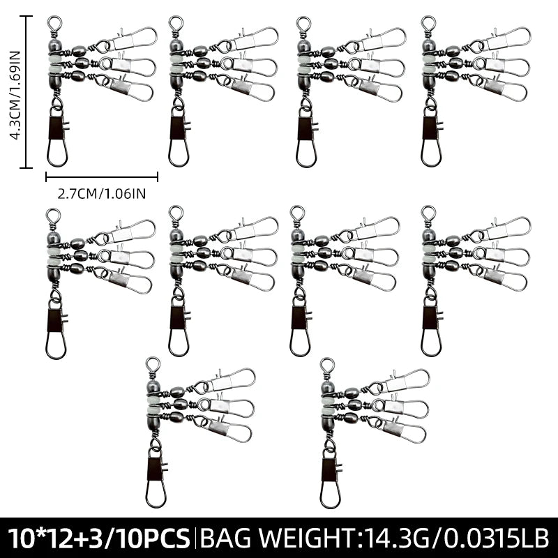 ShareShark Rolling Swivels with Solid Rings (10 Pack)