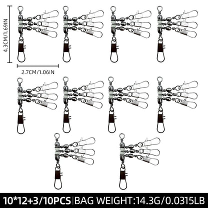 ShareShark Rolling Swivels with Solid Rings (10 Pack)