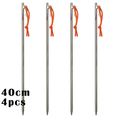 TiTo Titanium Alloy Tent Pegs Outdoor Camping Tent Nail Anti-bending Heavy Duty Canopy Titanium Tent Stake 20/24/30/35/40cm