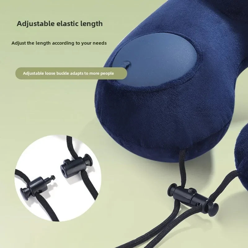 U-shaped Inflatable Travel Pillow Portable Air Pillow Neck Support Pad Comfortable Sleep Pillow Compression Inflatable
