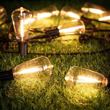 Solar Globe LED String Lights G40 Patio Light USB Recharger 8 Light Modes Remote Control Garden Solar Weatherproof Hanging Light