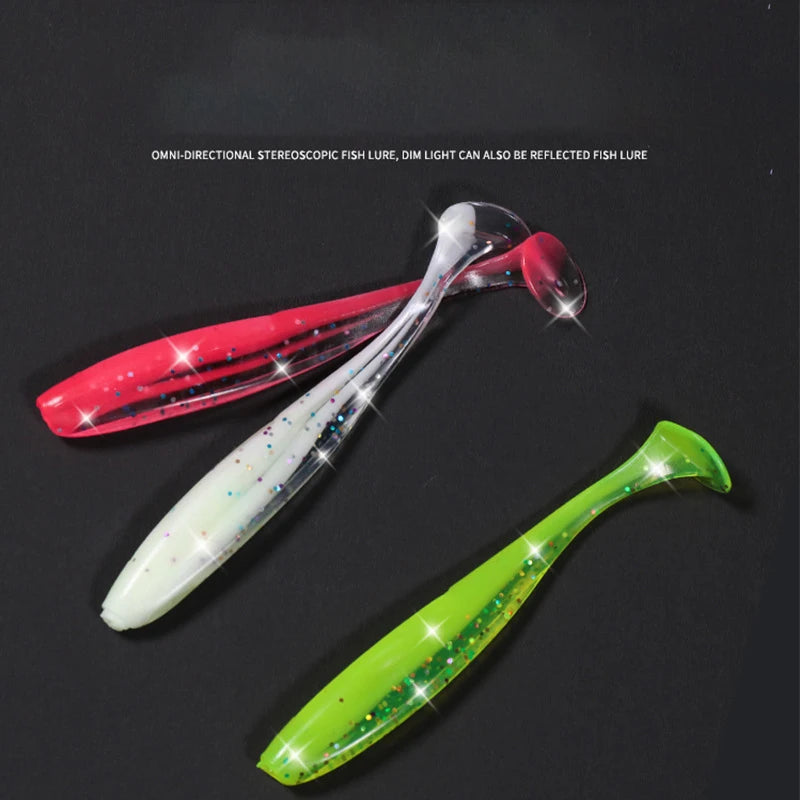 Fishing Lure Soft Tail Bait Set 55/65/75mm Swimbaits Silicone Wobblers Pesca Bass Carp Fishing Tackle Random Color 10/50/100Pcs