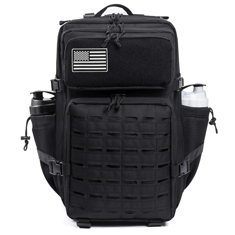 45L Tactical Backpack For Men With MOLLE Webbing System Outdoor Survival Gym Fitness Hiking Camping Backpack Dual Cup Holders Large Capacity Rucksack For Wilderness Trip Travel Daily Work Commute Outdoor Camping Activities Ge