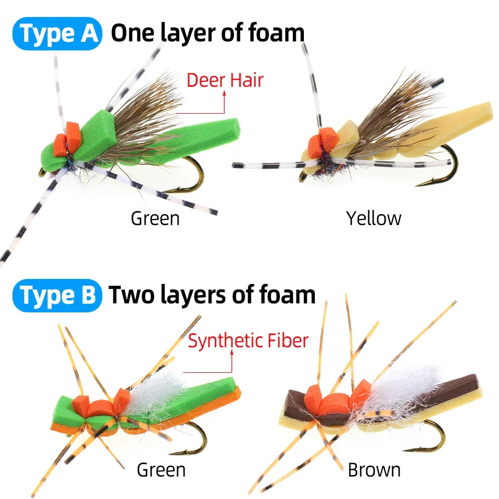 Vampfly Foam Grasshopper Hopper Flies #8