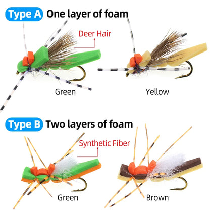 Vampfly Foam Grasshopper Hopper Flies #8