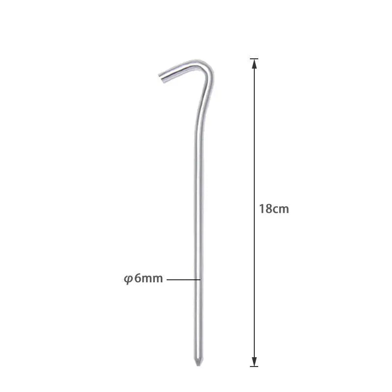 10 Pieces/Lot Aluminum Alloy Tent Pegs 18cm Camping Garden Canopy Stakes Pegs Outdoor Nails Tent Accessories
