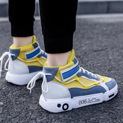 Men’s High Top Sneakers – Breathable Platform Running Shoes, Casual Fashion Lace-Up Trainers for Streetwear & Sports