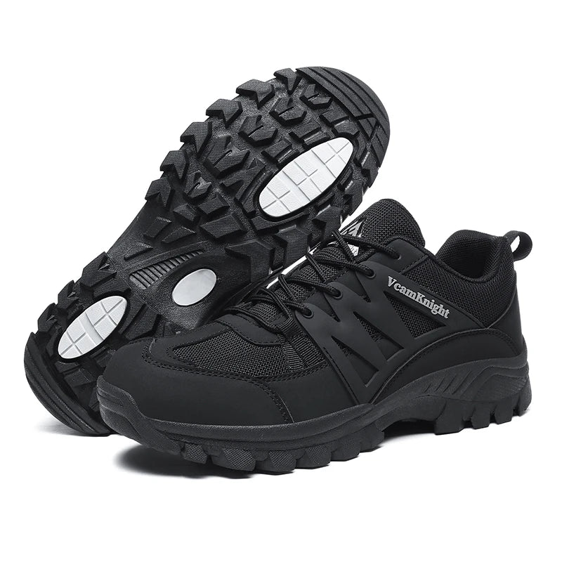 Men’s Casual Mountain Sneakers – Leather Antiskid Outdoor Trail Running Shoes, Winter & Autumn Footwear