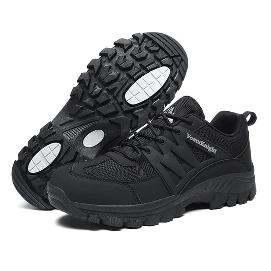 Men’s Casual Mountain Sneakers – Leather Antiskid Outdoor Trail Running Shoes, Winter & Autumn Footwear
